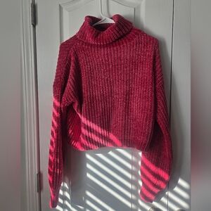 Zenana Women's Ribbed Knit Sweater - Wine, Sz Medium Nwot